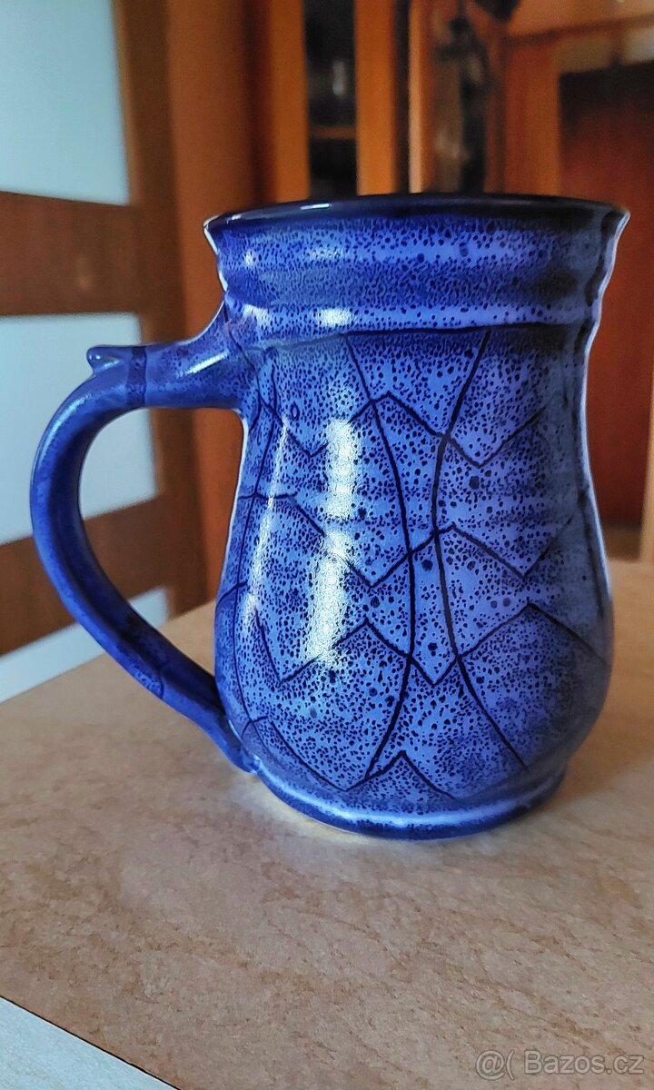 Modrý keramický púllitr - 2