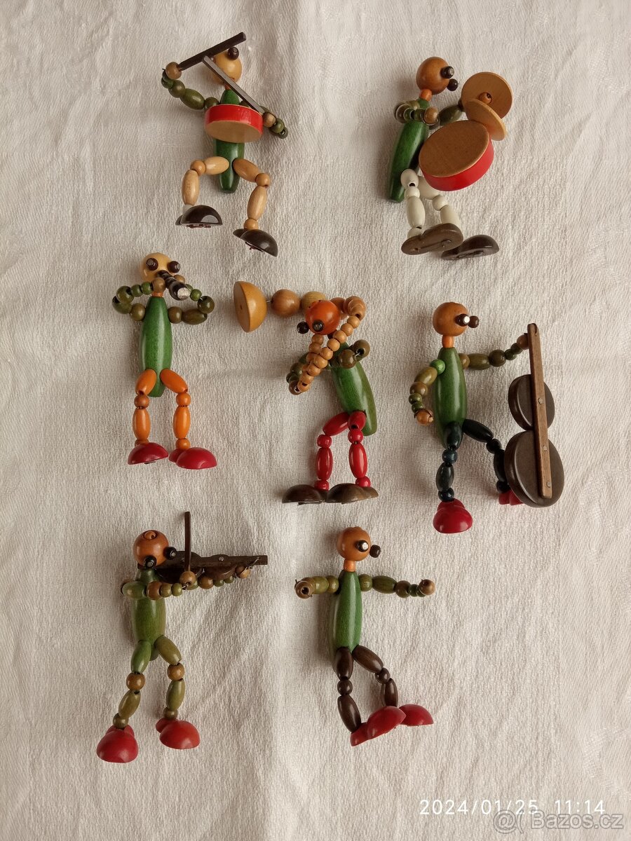 Panáčci- dřevěné korálky - 2