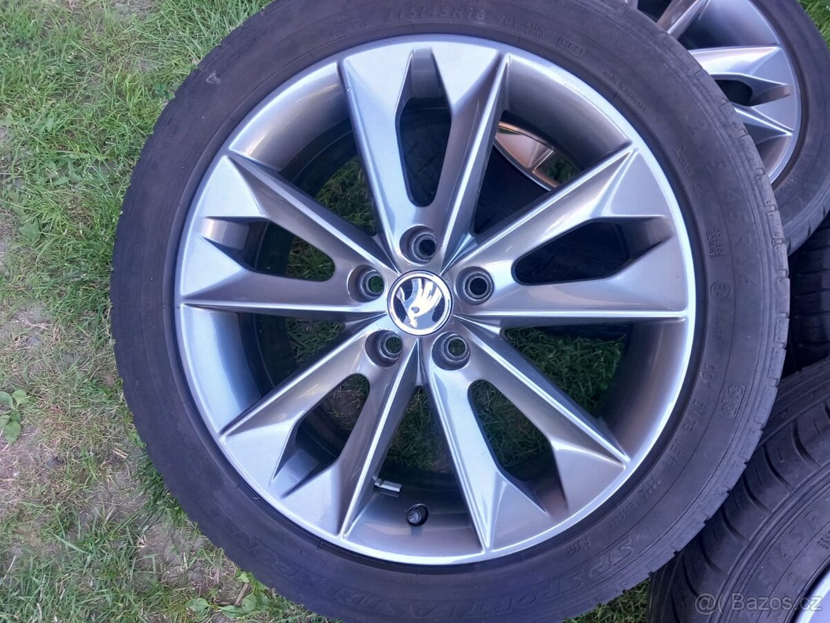 Alu kola 5x100 r16 škoda scala fabia lll zimní pneu - 2