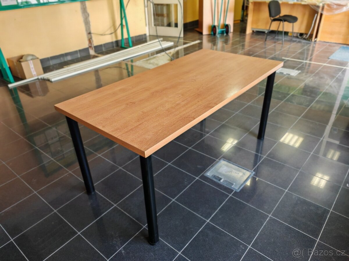 Stůl olše hnědá, kovové stavitelné nohy - 2