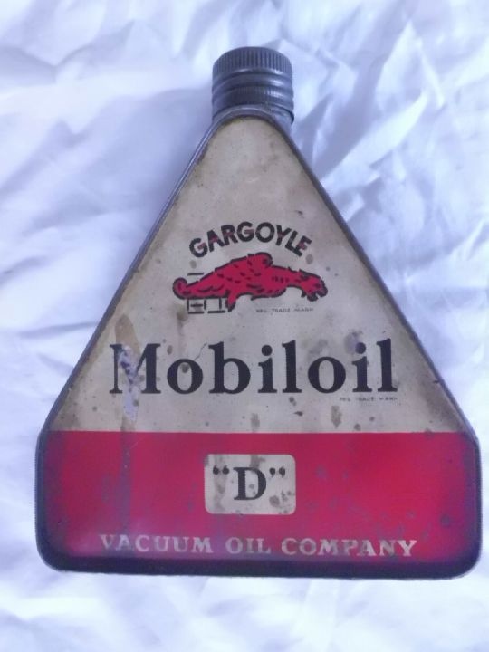 Vzácná Starožitná Plechovka GARGOYLE - MOBILOIL - Pěkná - 2