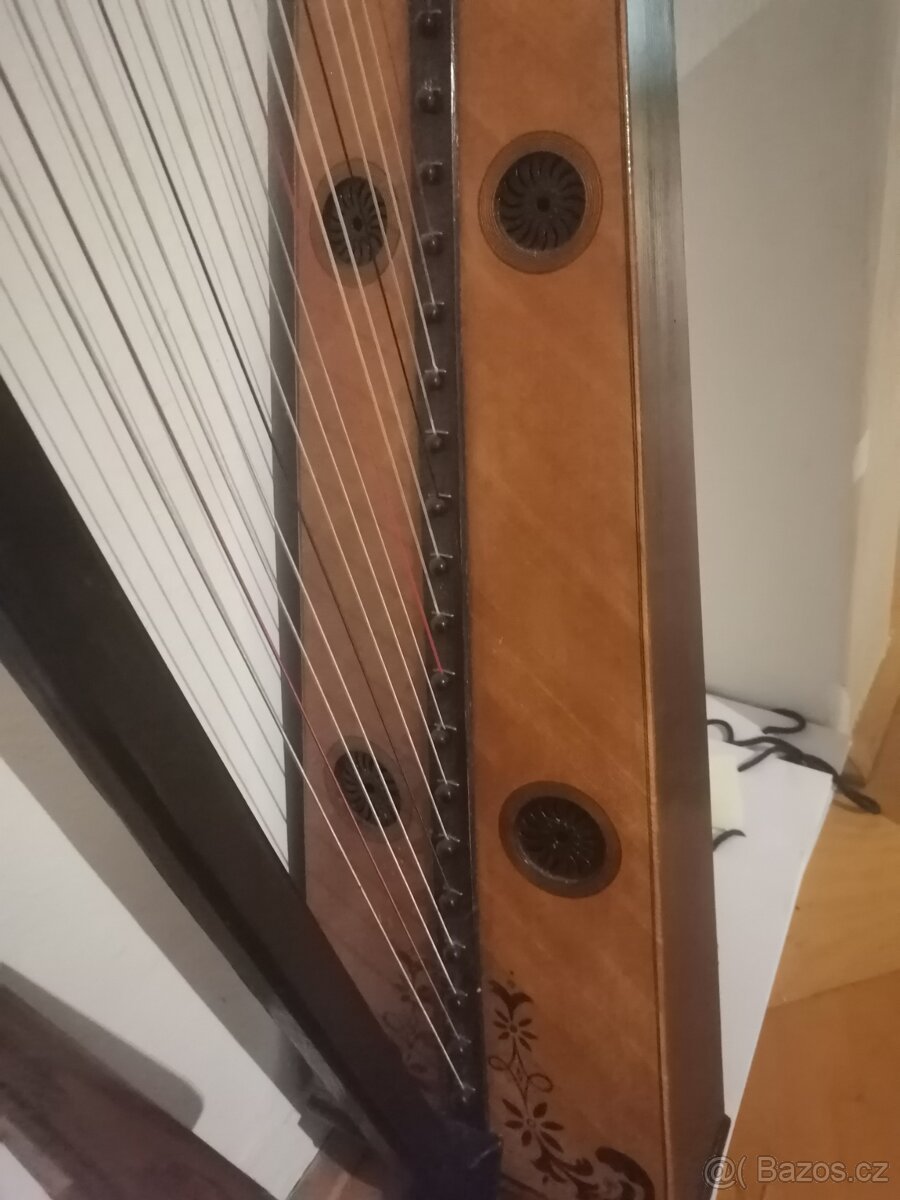 Harfa - staročeská háčková harfa originál - 2