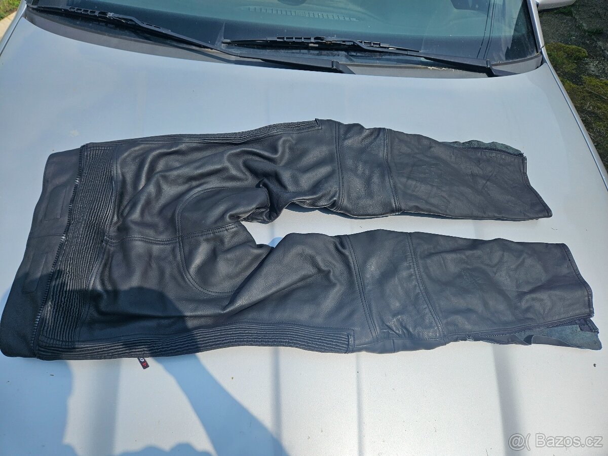KOŽENÉ MOTO KALHOTY JAKO NOVÉ. - 2