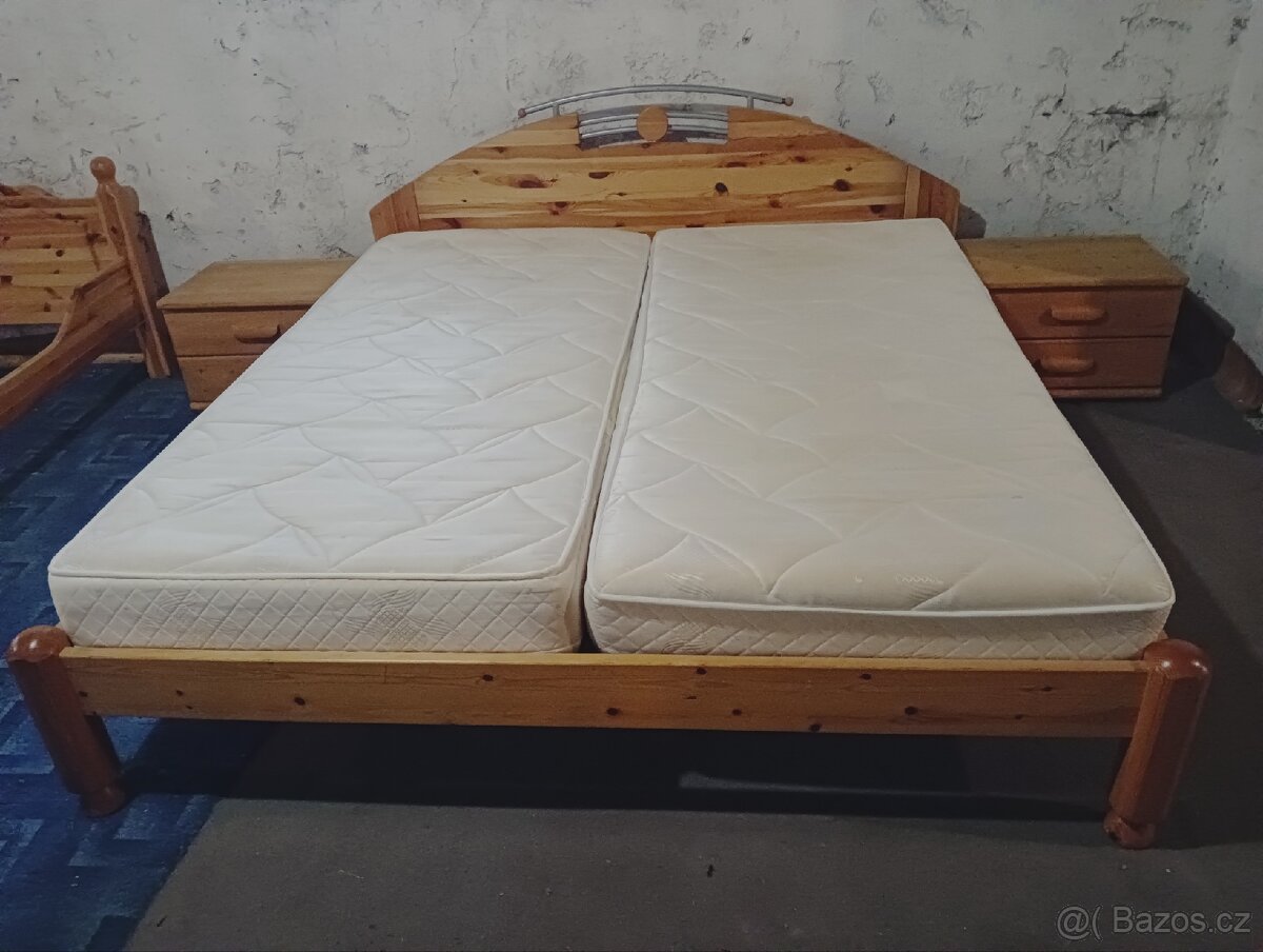 Moderní selská postel 180 plus noční stolek - 2