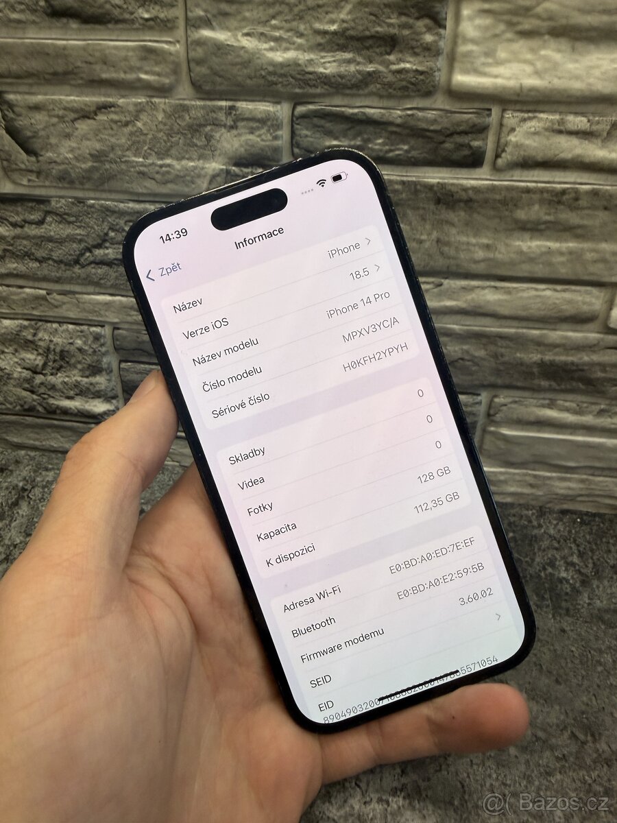 iPhone 14 Pro 128GB Space Black, baterie 85% - 2