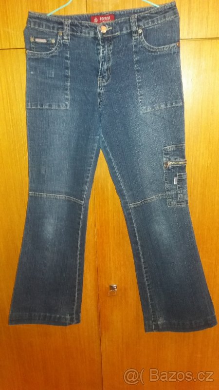Džíny dámské, dívčí 6ks + 1ks 3/4 džíny (50kč), pas 78-80cm - 2