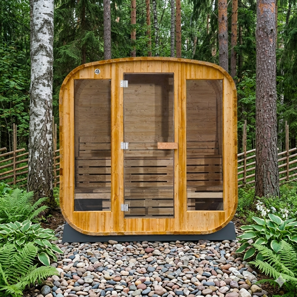 Finská sauna hranatá thermowood 180 - 2