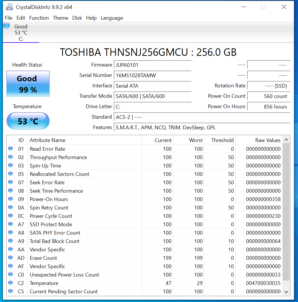 mSATA SSD Toshiba 256GB - 2