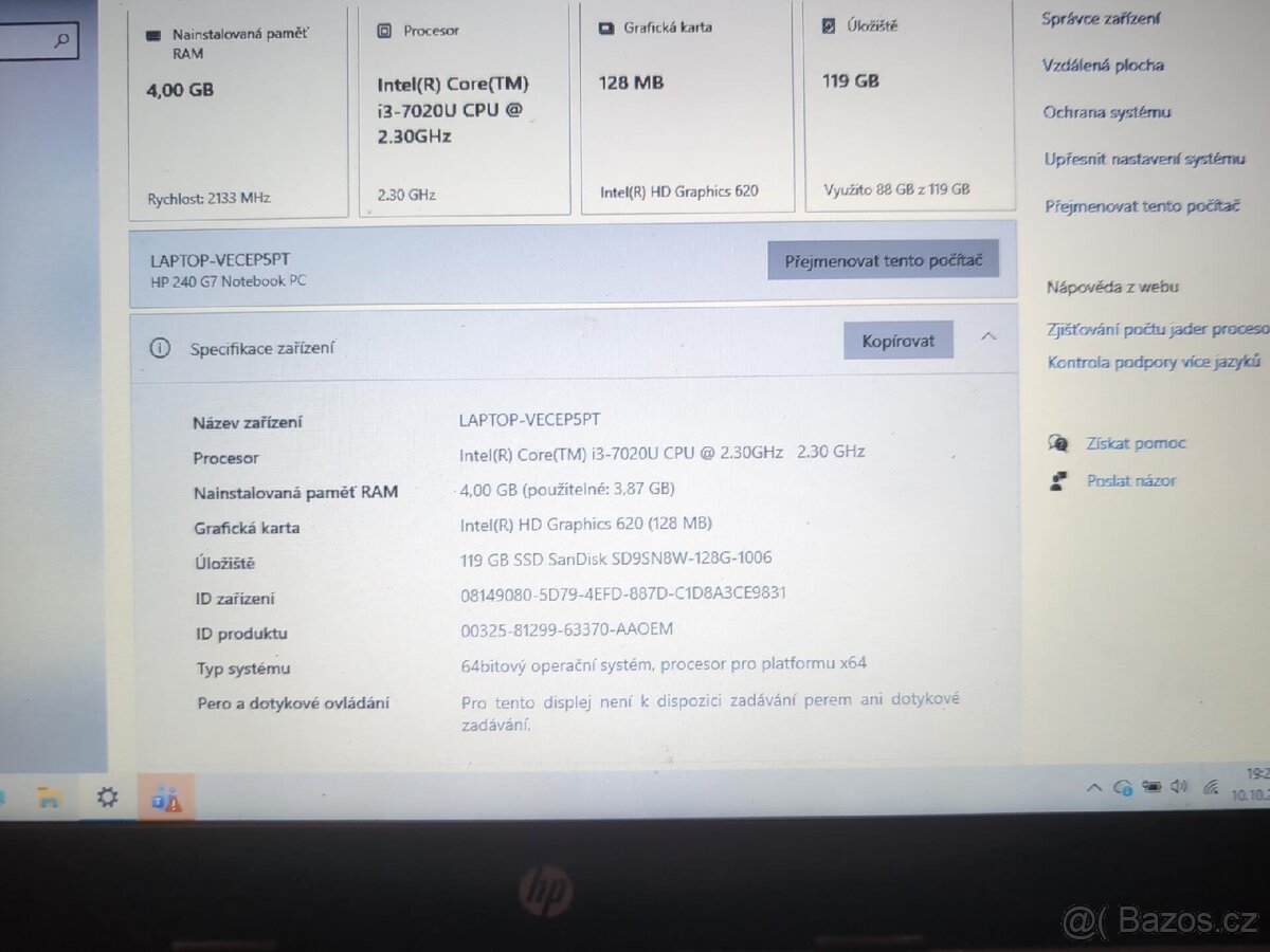 Notebook HP 240 G7 - 2