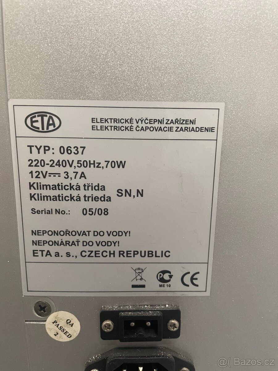 Elektrická pípa ETA 0637 90000 – domácí výčep, výborný stav - 2