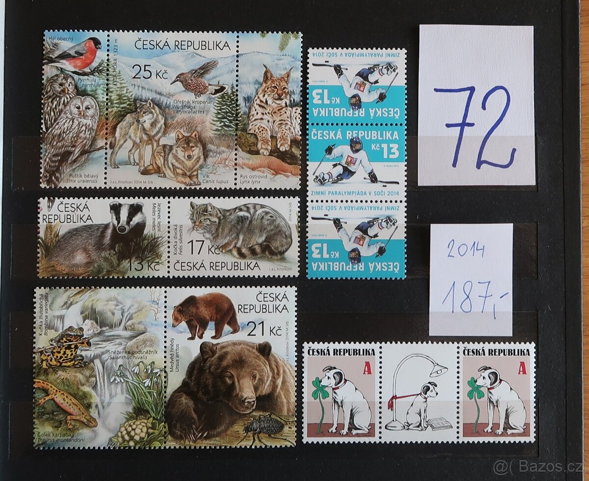 ČR – známky, aršíky, kupony… nepoužité za NOMINÁL - 2