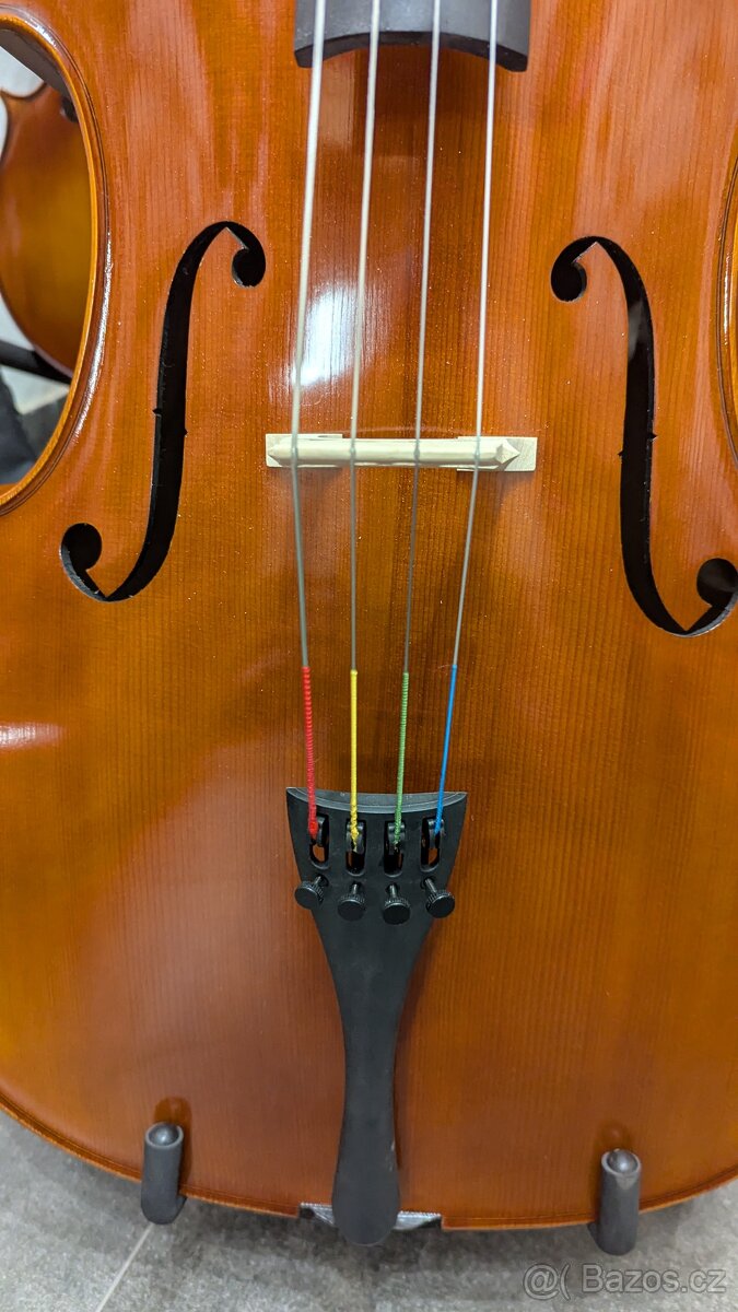 Violoncello 4/4 celomasivní nastroj, lihový lak - 2