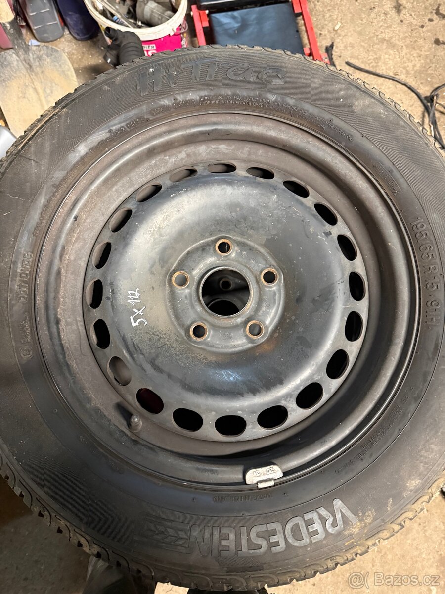 Plechy 5x112 s pneu 195/65r15 - 2