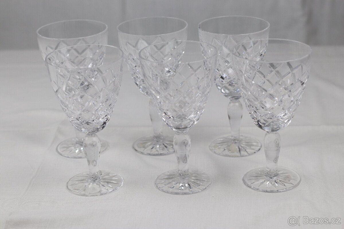 broušené sklenice na stopce 6ks - 2