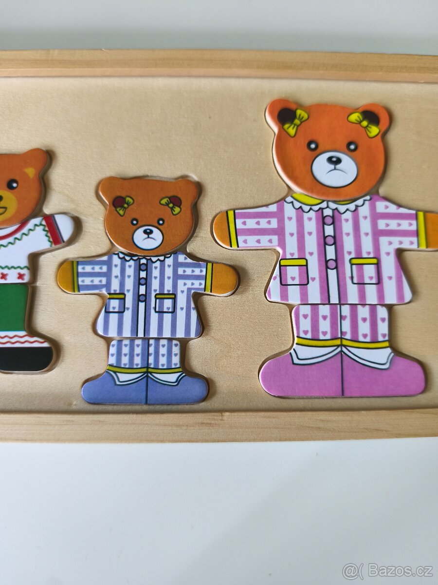 Puzzle/skládačka dřevěný medvěd rodinka - 2