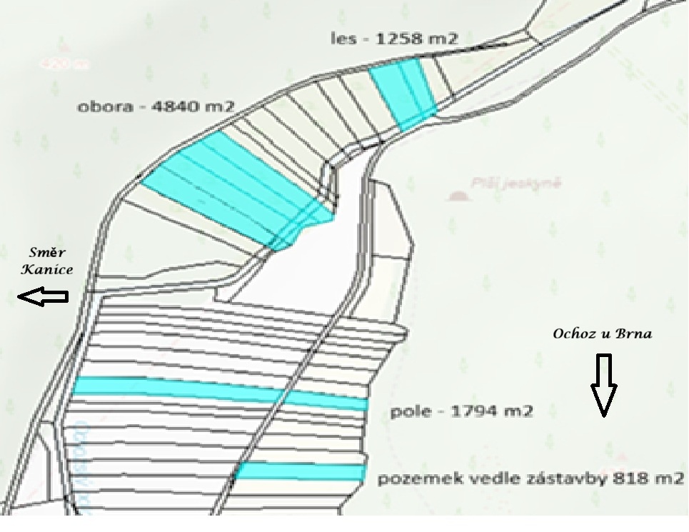 Orná půda - pole 1794 m2 - Ochoz u Brna - 2