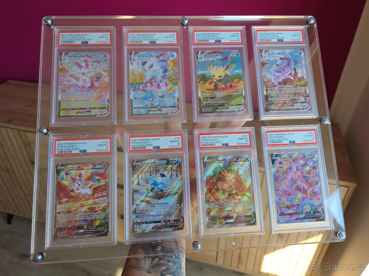 PSA 10 Sbírka Eevee evolucí z Evolving Skies a Fusion Strike - 2
