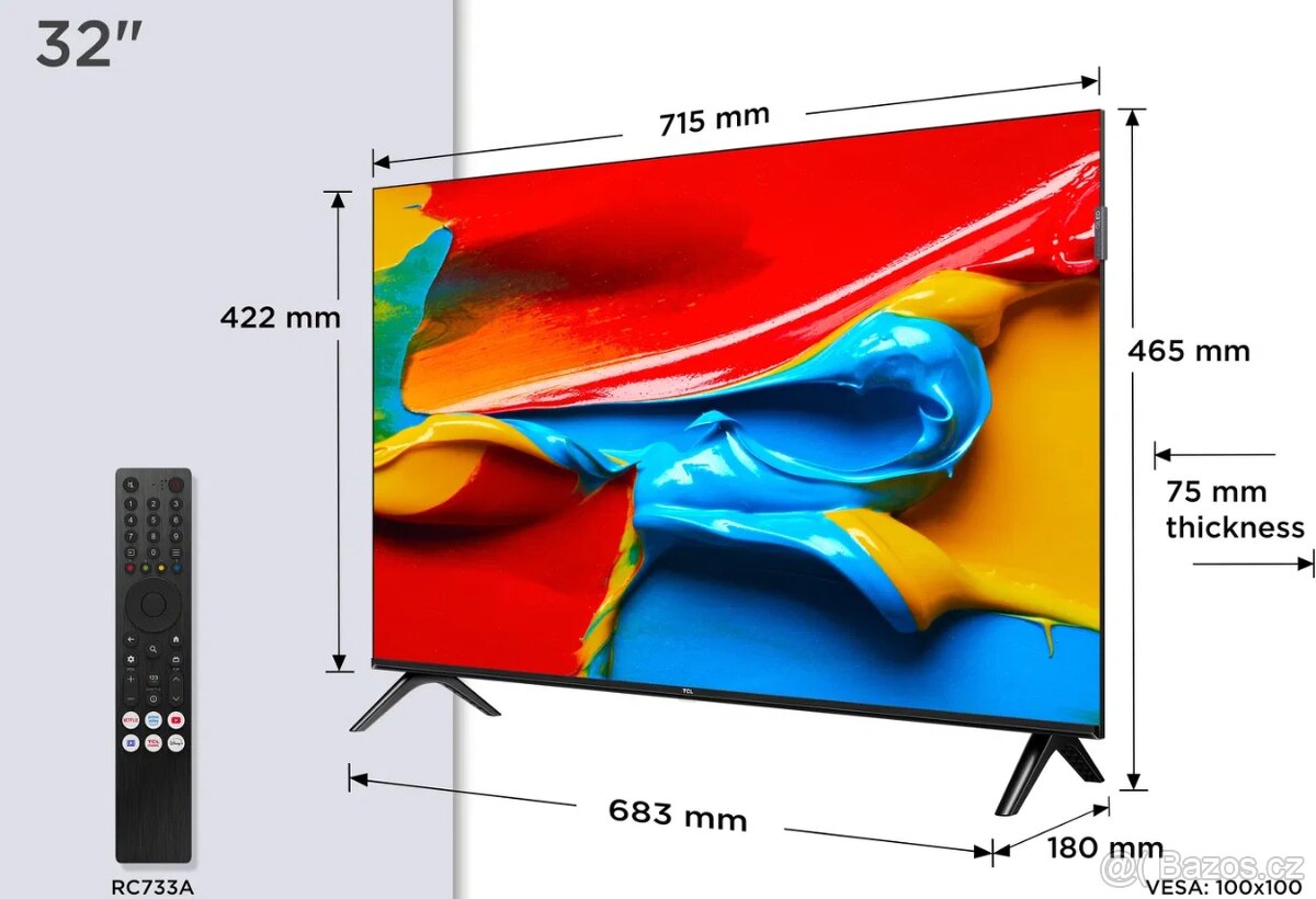 Televize TCL 32V4C 32" HD QLED HDR 60Hz Android - 2