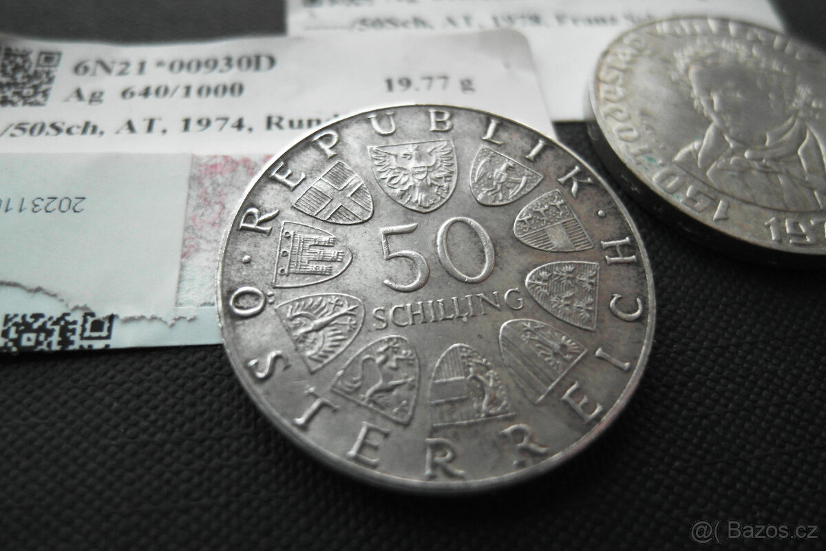 Staré mince 2 kusy stříbro - 2