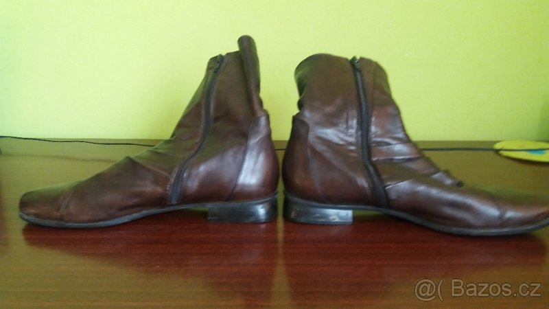 Boty koženkové, hnědé, dámské / 40 - 2