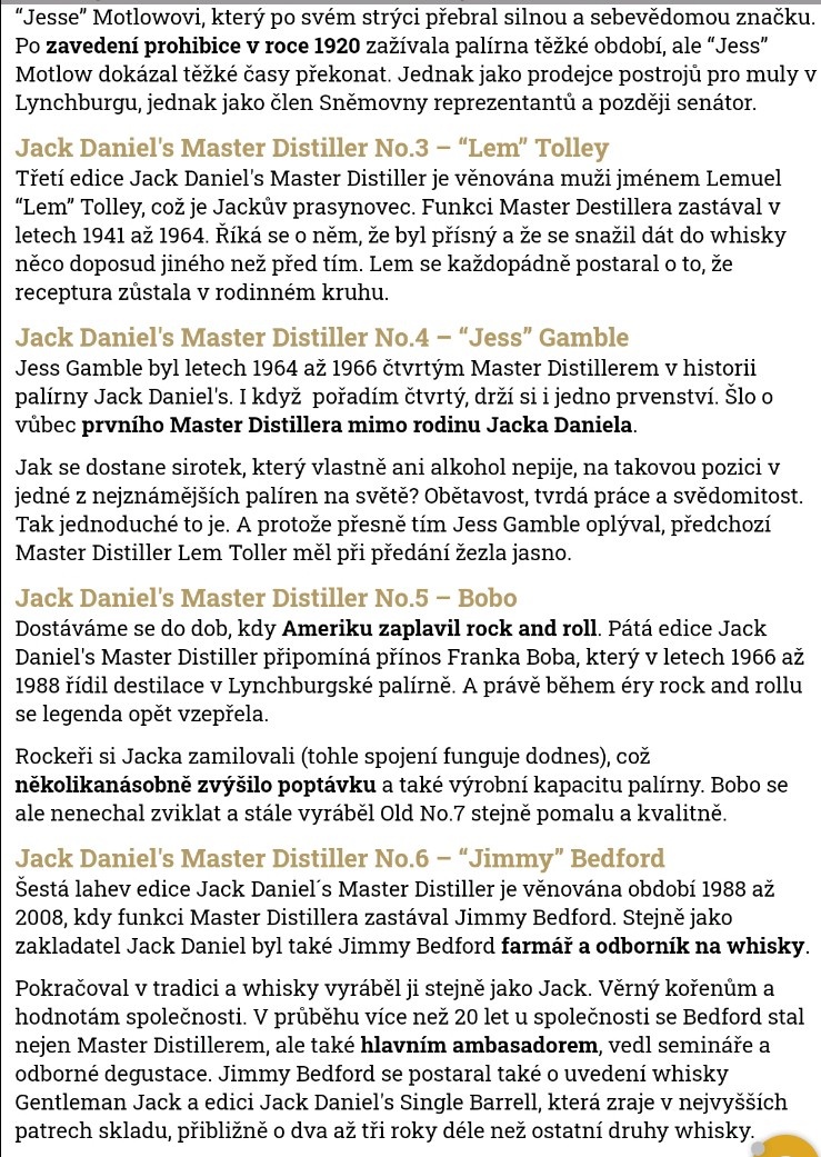 JACK DANIELS MASTER DISTILLER 1,........4,5,6. - 2