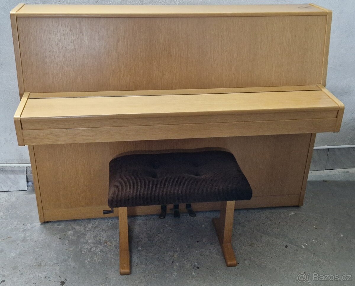 Piano Hohner - Světlý dub - s hydraulickou židlí - r. 1990 - 2