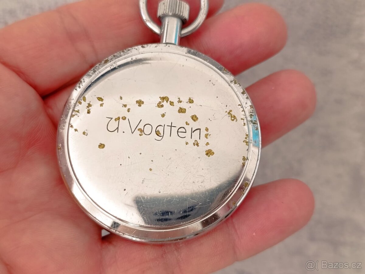 Zajímavé staré německé kapesní stopky Junghans 1/10s. - 2