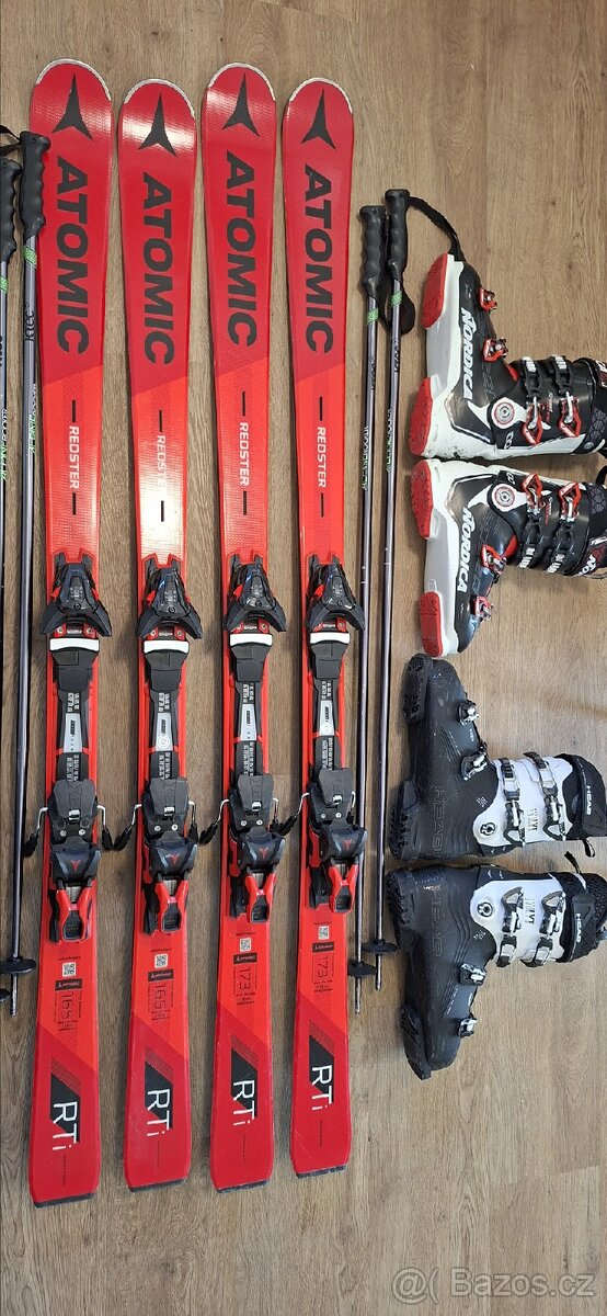 Atomic redster RTI 165, 173 2x set včetně bot - 2