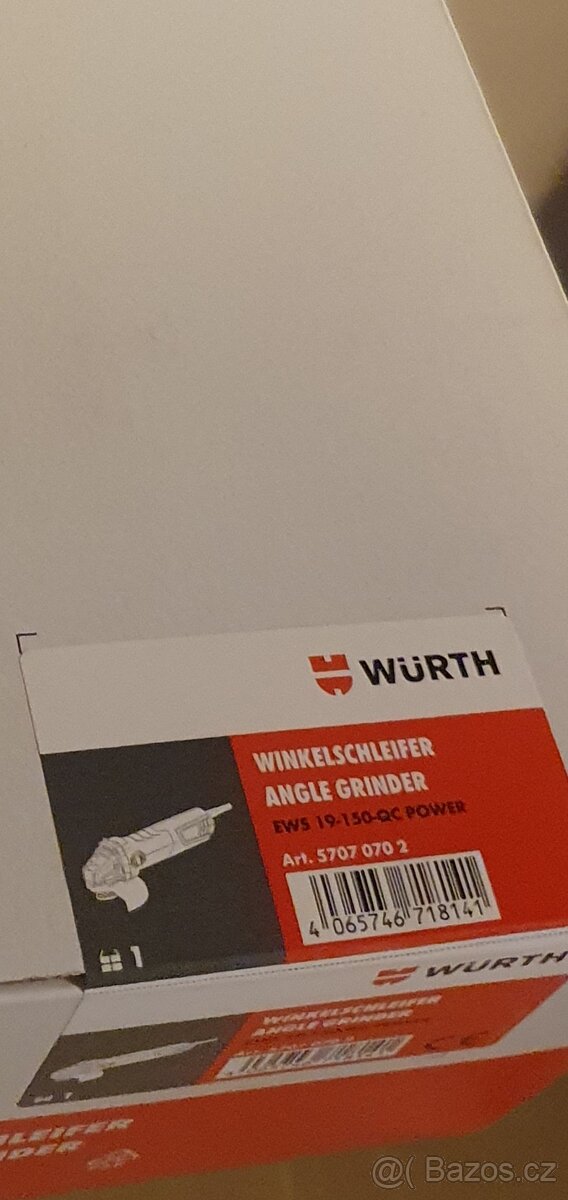 Nová, nerozbalená úhlová bruska Wuerth - 2