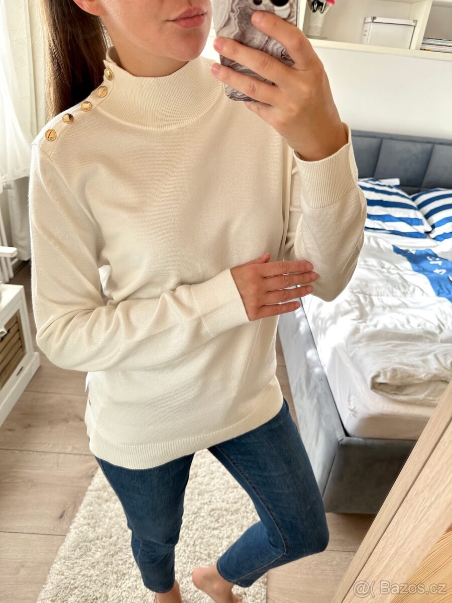 BÍLÝ ELEGANTNÍ SVETR / ROLÁK CALVIN KLEIN - 2