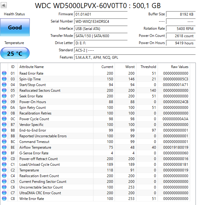 HDD WDC WD5000LPVX-60V0TT0 500GB - 2