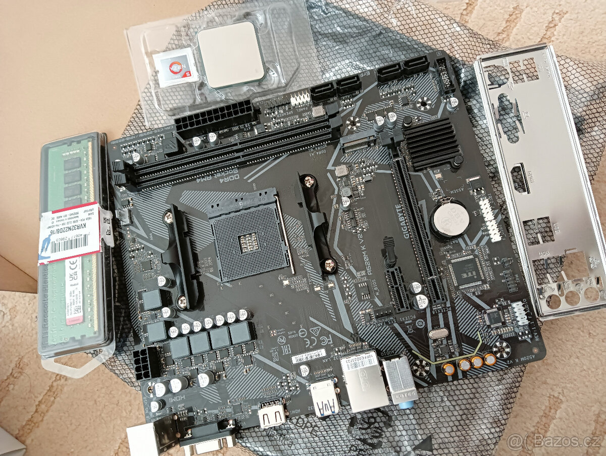 MB Gigabyte A520M-KV2+ CPU + RAM, sock. AM4 - 2