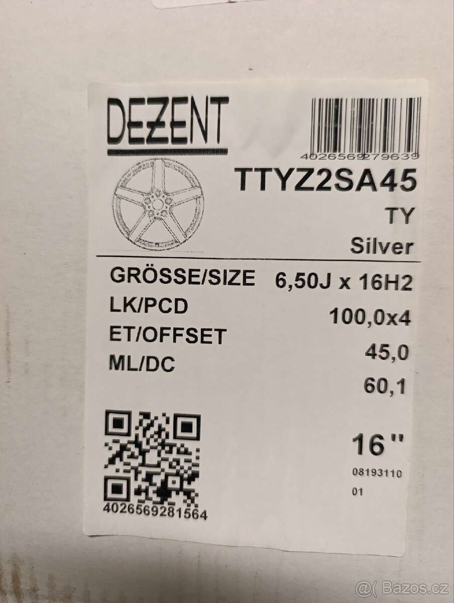 Nové alu disky 16" rozteč 4x100 - 2