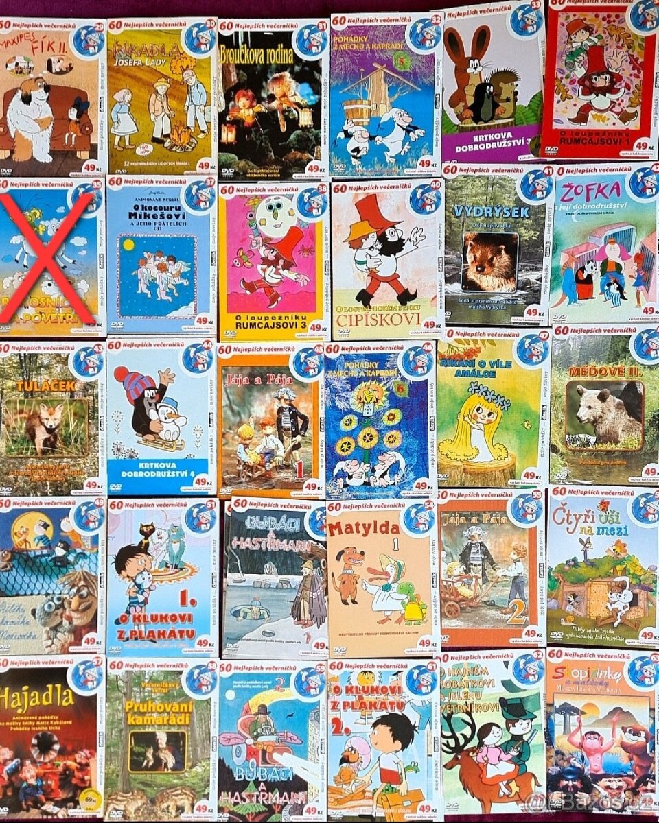 60 nejlep. večerníčků a 60 nejlep. pohádek na DVD cena za ks - 2