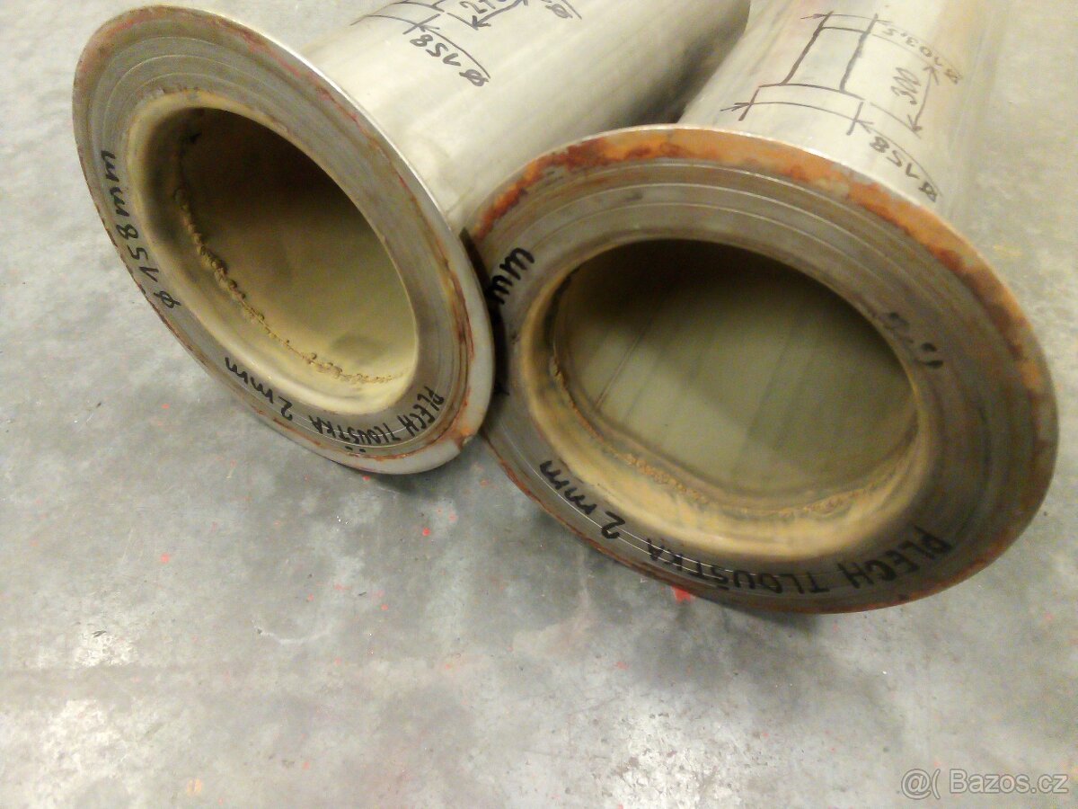 Nerezové INOX roury 103,3mm s přírubou 158mm - 2