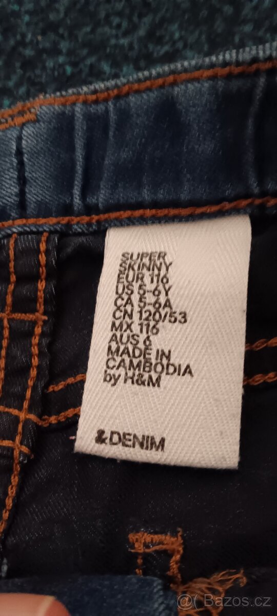H&M džíny dívčí vel.116 - 2