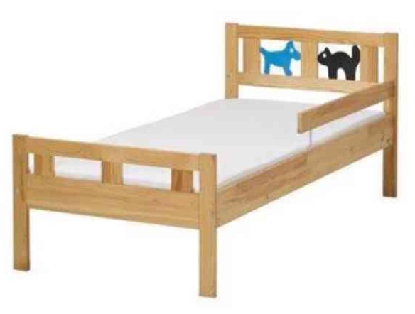 dětská postel IKEA KRITTER dřevěná, antialergická matrace - 2