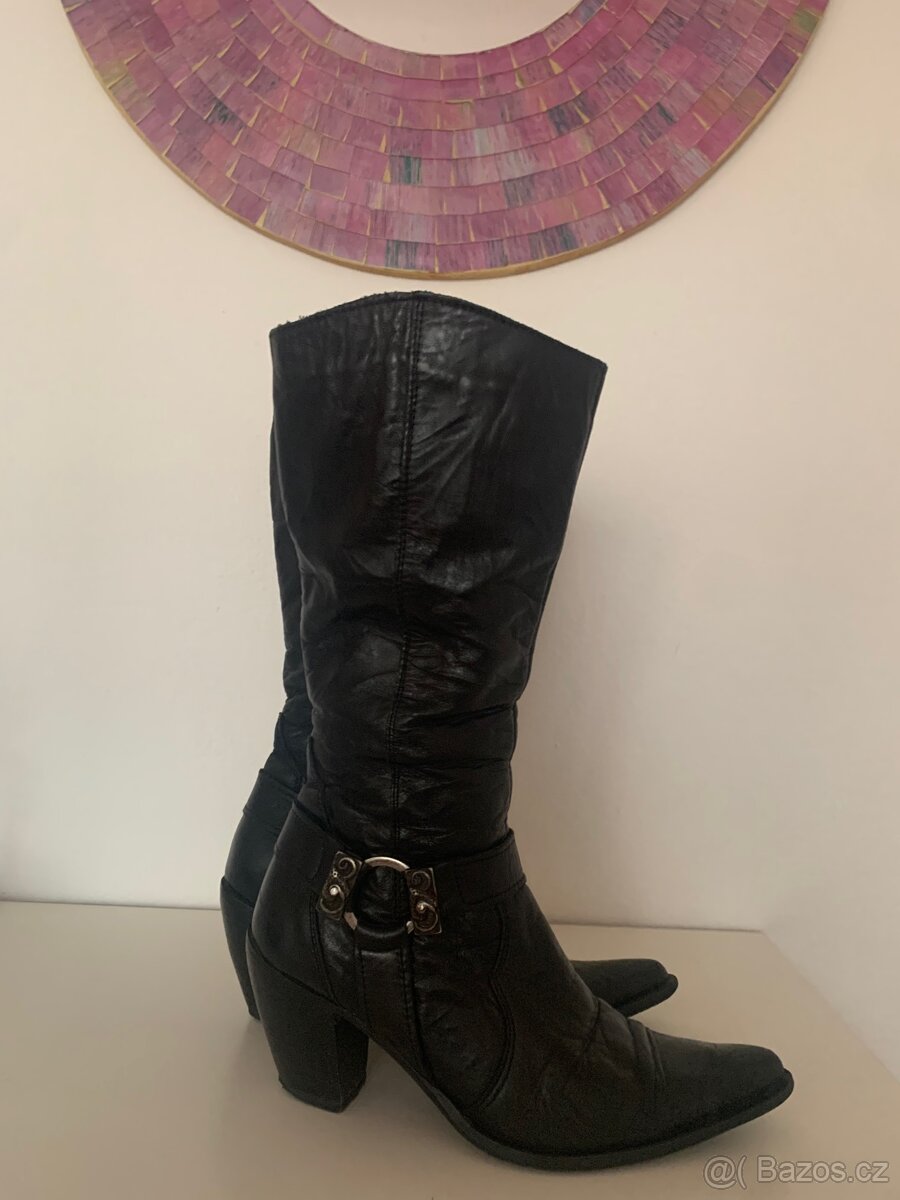Kožené boty zimní vel. 37 - 2