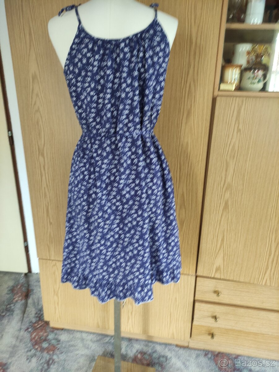 Retro šaty modrotisk, vel. S - 2