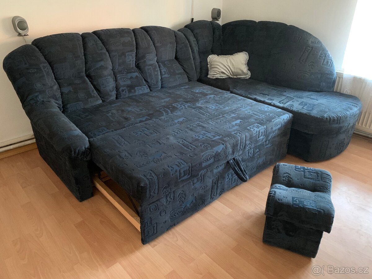 Sedačka / gauč / pohovka rozkládací i s taburetem - 2