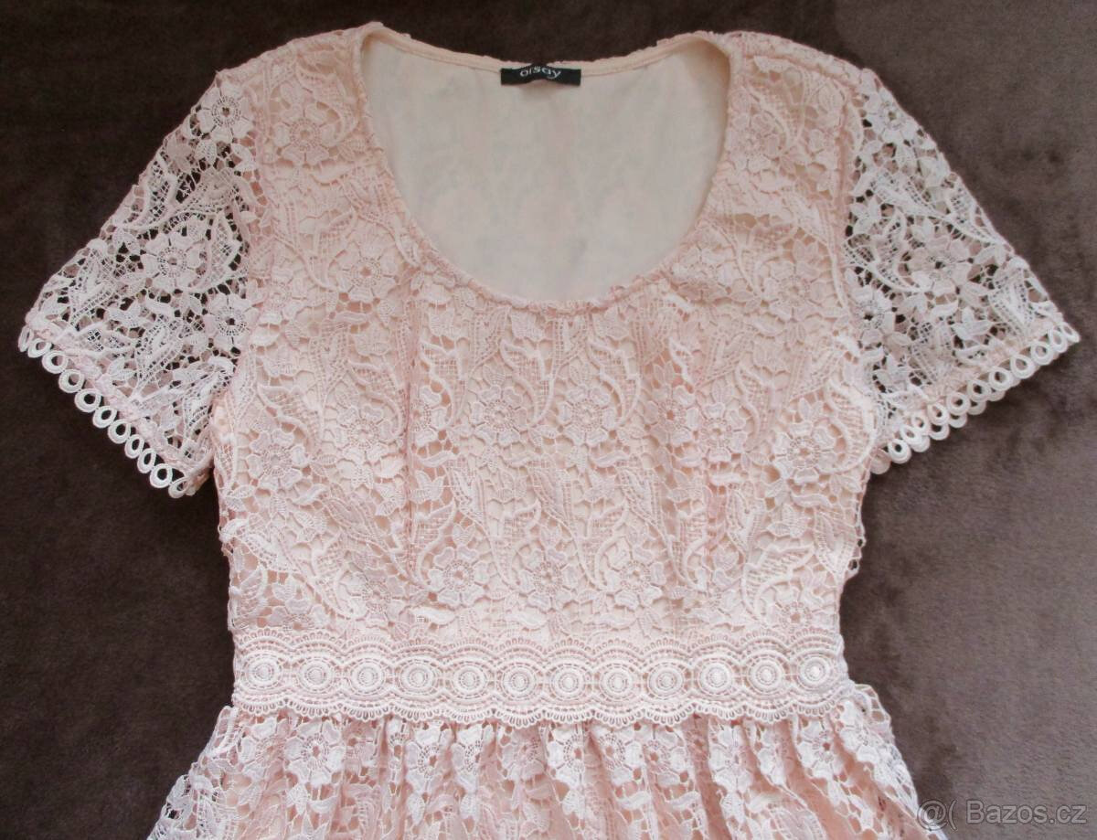 Společenské šaty krajkové meruňkové Orsay M 38 - 2