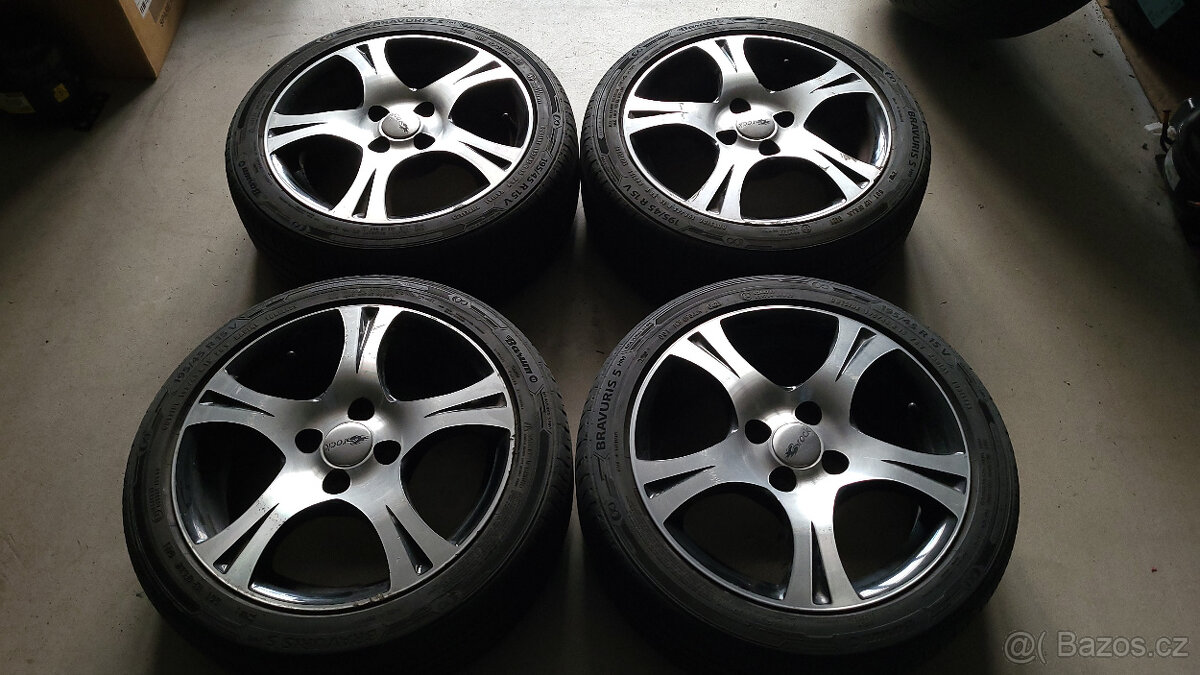 Krásná leštěná letní ALU kola 15" 4x100 VW, Škoda, Seat - 2