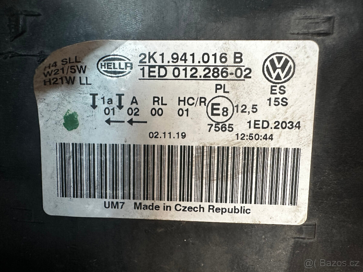 1. PRAVÉ PŘEDNÍ SVĚTLO VW CADDY 2015-2020 2K1 941 016 B - 2