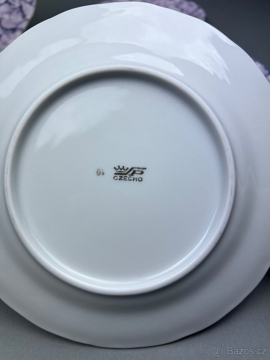 Koláčová souprava porcelánová, český porcelán, Listr - 2