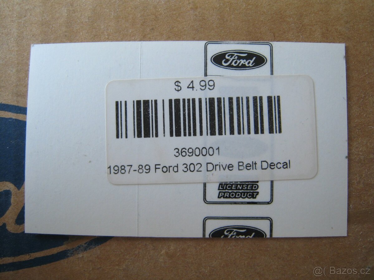 Nová info.samolepka schema rozvodů Ford Mustang 5.0L - 2