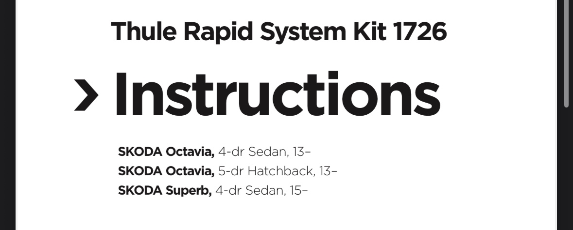 Thule Rapid System Kit 1726 - 2