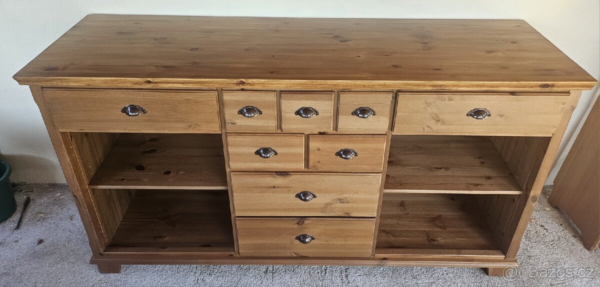 Velký příborník Ikea Markör-Leksvik mořidlo antik - 2