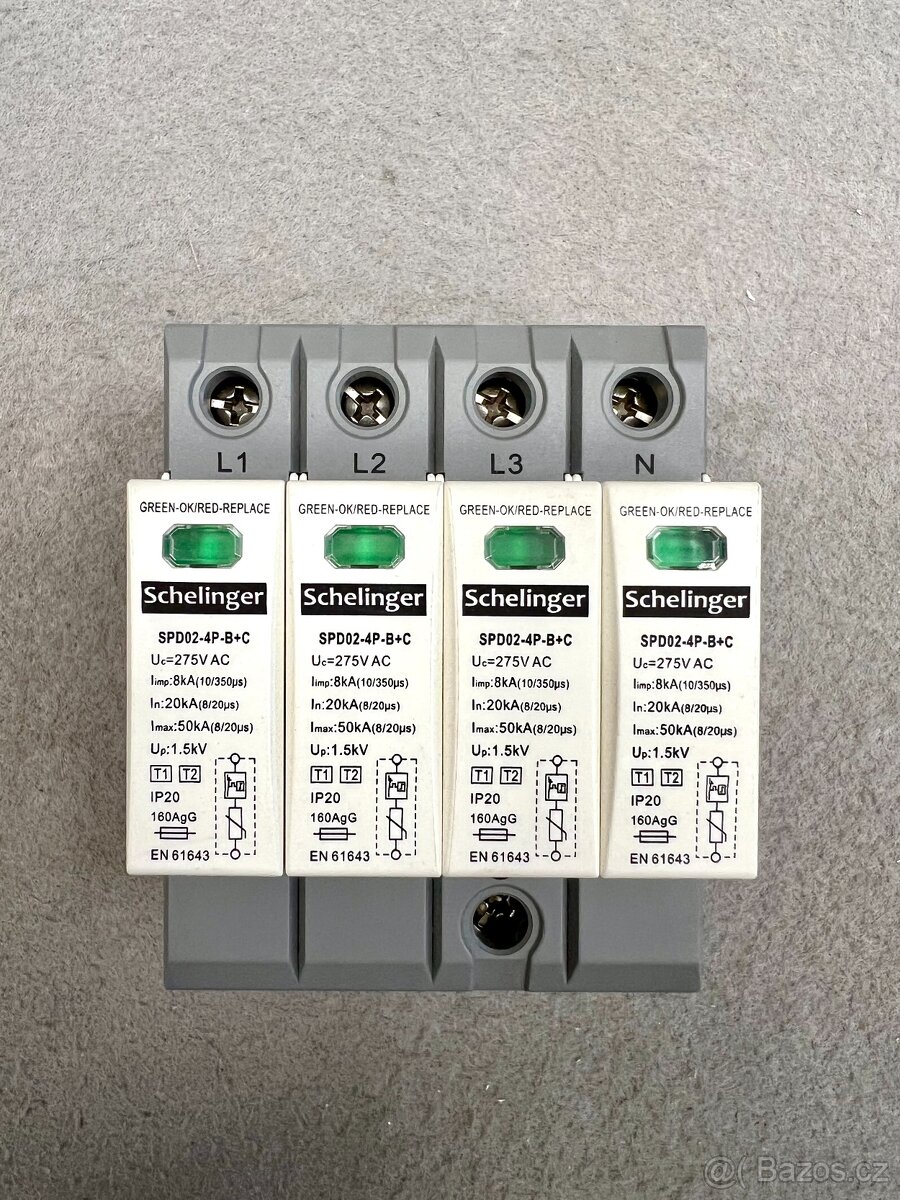 Svodič přepětí Schelinger 4P 8kA třída T1+T2 (B+C) - 2