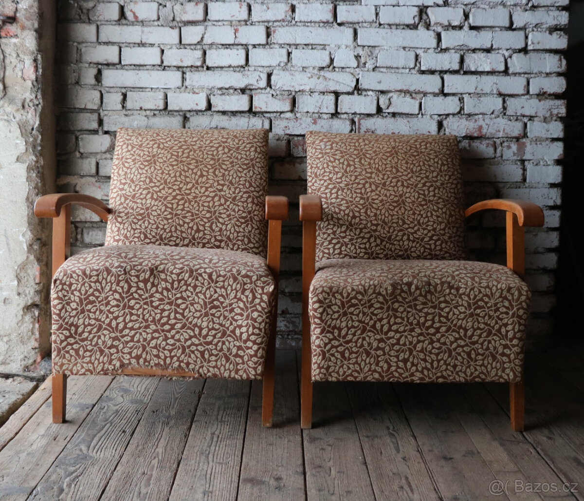 Prvorepubliková křesla / art deco / halabala - 2