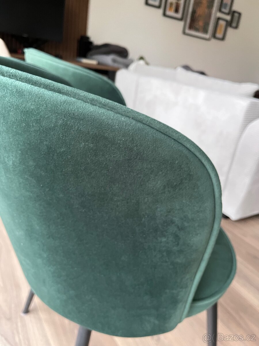 6x Jídelní smaragdová židle - 2